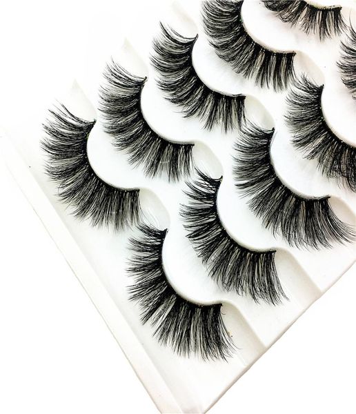 

2020 new 5 pairs 100 real mink eyelashes 3d natural false eyelashes mink lashes soft eyelash extension makeup kit cilios 793531846