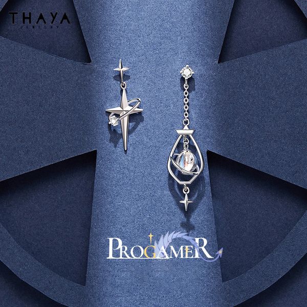 

hoop huggie thaya fashion women drop earrings asymmetrical hanging earrings for women trending silver needle engagement fine jewelry 230627, Golden;silver