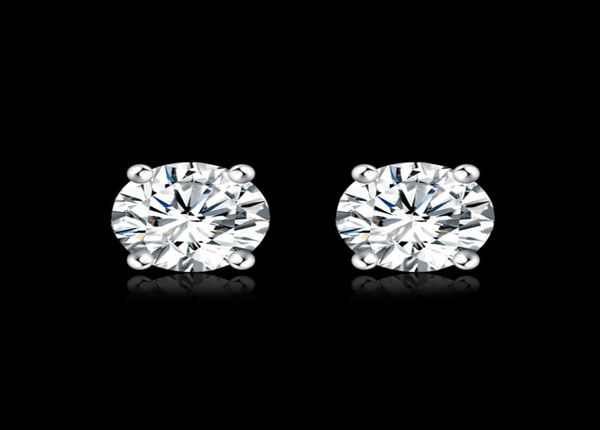 

factory whole 18k white gold plated 6mm cz zircon stud earrings engagementwedding jewelry for women 982349, Golden;silver