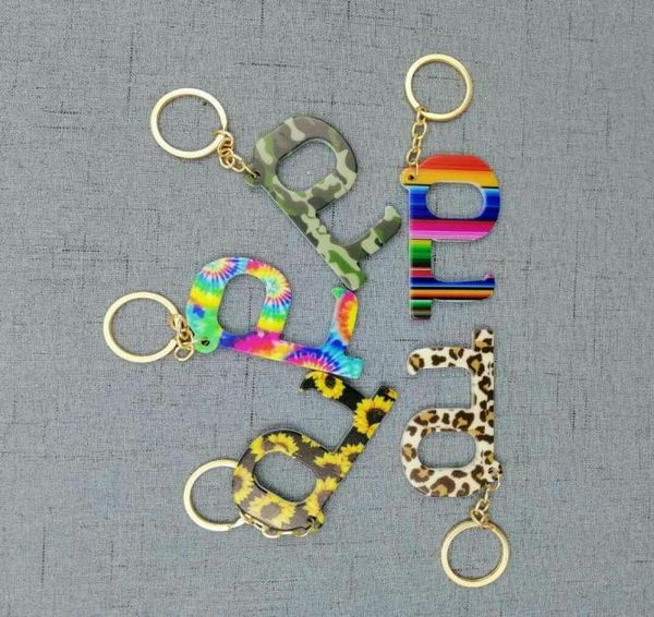 

factory wholesale non-contact door opener keychain acrylic printing pendant4026332, Silver