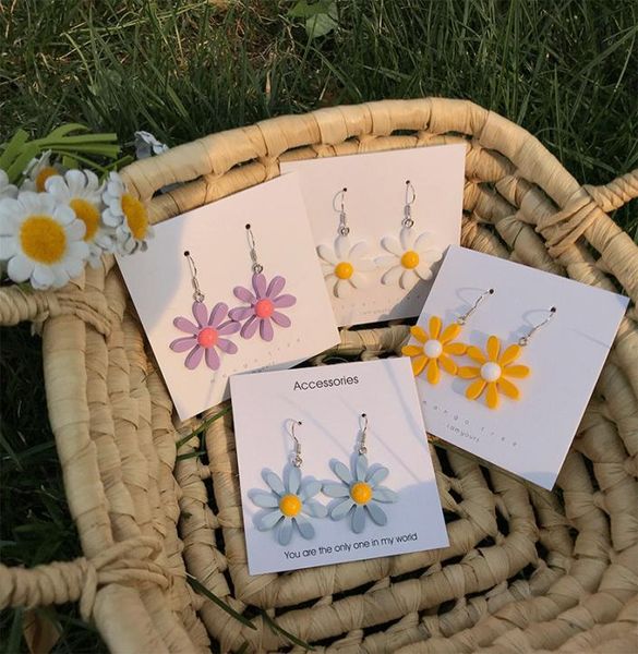 

stud daisy flower earrings for women jewelry resin earrings girl gift fashion korean earrings jewelry whole7865308, Silver