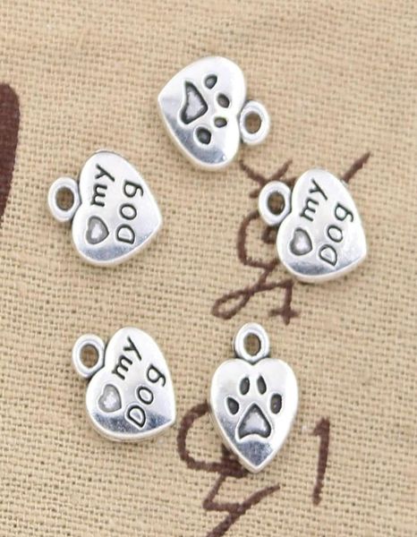 

charms heart love my dog 1310mm antique making pendant fitvintage tibetan silverdiy bracelet necklace8742215, Bronze;silver