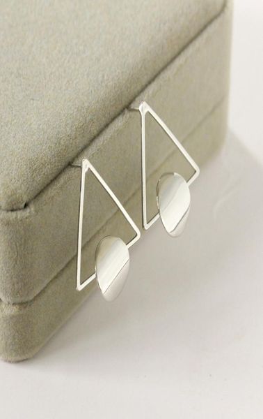 

geometric stud triangle round coin earring personalized glossy threedimensional earrings6918708, Golden;silver