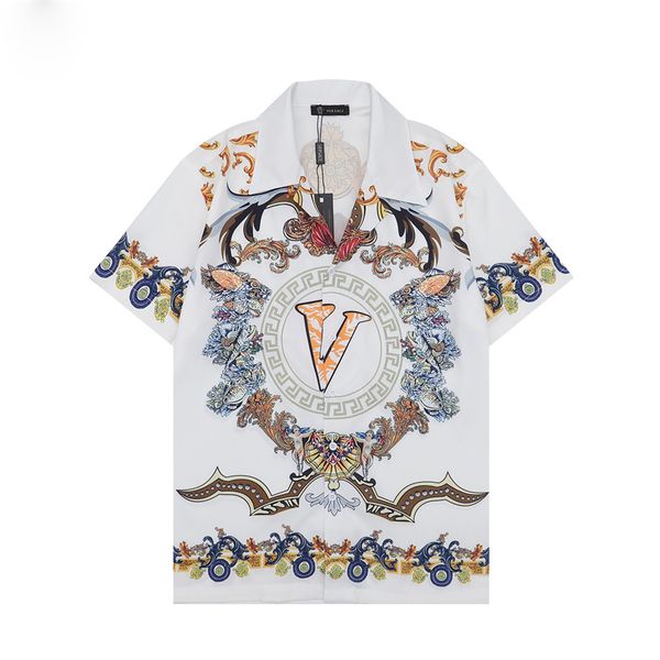 

design blouse shirts men's camisas de hombre fashion geometric letter print casual shirts men short sleeve turn down collar business dr, White;black