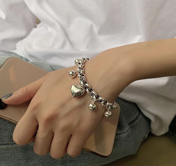 

love small ball ball chain texture charm bracelets hiphop koreanstyle korean version of the cold wind personality allmatch brac2604494, Golden;silver