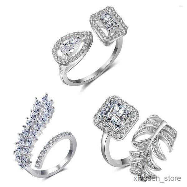 

wedding rings rings rings trendy green color fashion ring open for women gift jewelry r230626, Slivery;golden