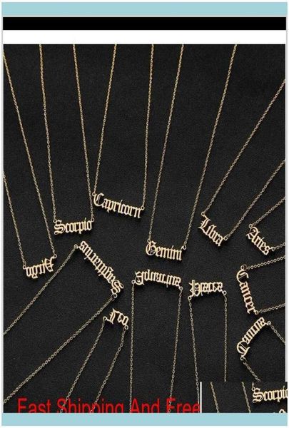 

pendant pendants jewelrypersonalized letter zodiac constellation necklaces custom stainless steel old english necklace birthday 3655097, Silver