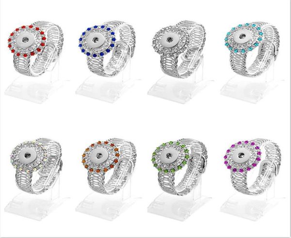 

18mm metal rhinestone snap button charm bracelet adjustable size jewelry noosa chunk ginger snaps for noosa bracelet6950410, Golden;silver