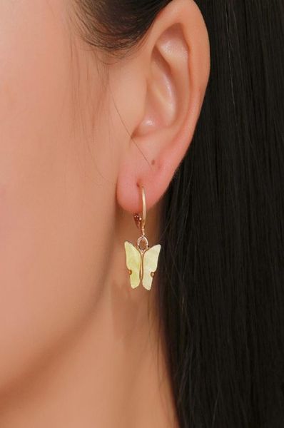 

acrylic butterfly earrings for girls gold plated colorful dangle earrings gift jewelry accessories6495281, Silver