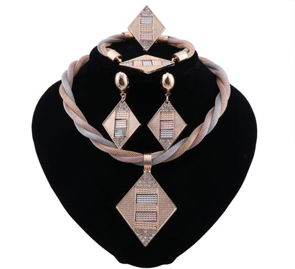 

jewelry set nigeria dubai goldcolor african bead jewelry wedding necklace earrings set african bridal wedding gifts8153393, Slivery;golden