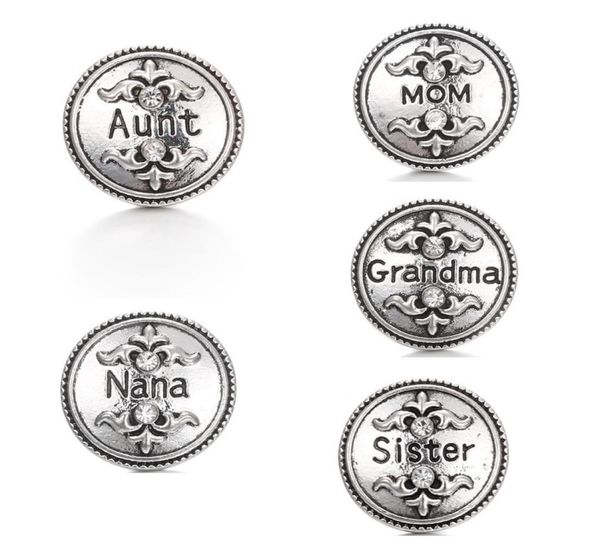 

noosa family ginger snap chunks crown nana grandma mom aunt sister 18mm metal snap buttons diy snap bracelet jewelry gift9117529