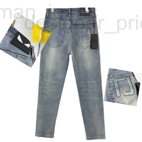 

men's jeans designer designer high version jeans mens trousers 3d letter embroidery trousers fashion sweatshirt men women little monste, Blue