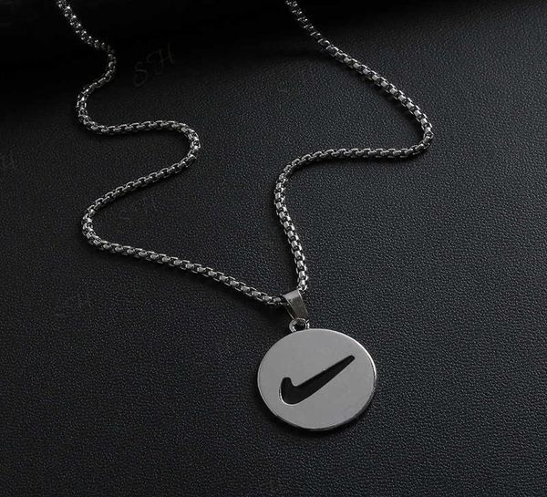

net red couplet hook round brand bungee hip hop necklace017903532, Silver