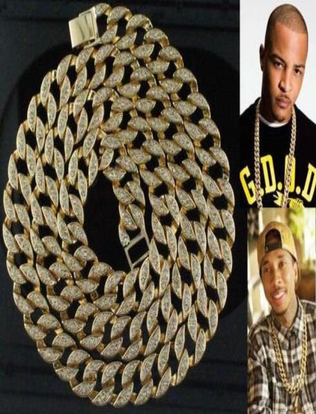 

iced out cuban chain 76cm diamond necklace shiny mens jewellery ice bling1510404, Silver