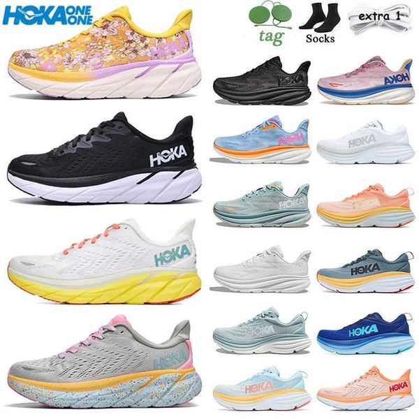 

2023 r og hoak bondi 8 running shoes hokas clifton 9 outdoor sports womens mens summer soog floral people carbon x 2 on cloud goblin blue ru