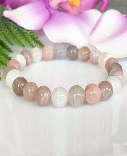 

mg1112 8mm mixed moonstone bracelet healing crystals energy bracelet emotional healing fertility bracelet feminine energy jewelry7106358, Black