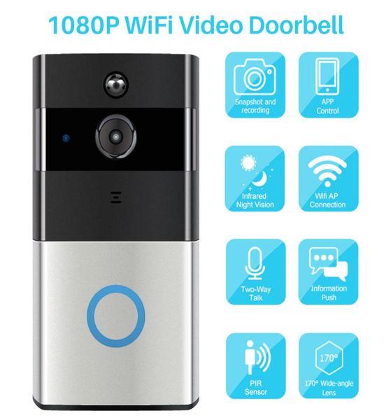

2020 new smart wifi video doorbell camera ip door bell twoway video intercom pir monitor alarm remote home monitoring via smartph5563510