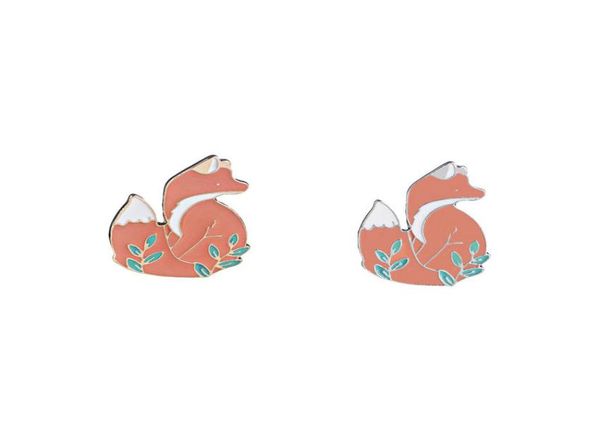 

animal pin cute animal woodland smart fox badges brooches lapel pin fox jewelry enamel pin brooch3725635, Gray