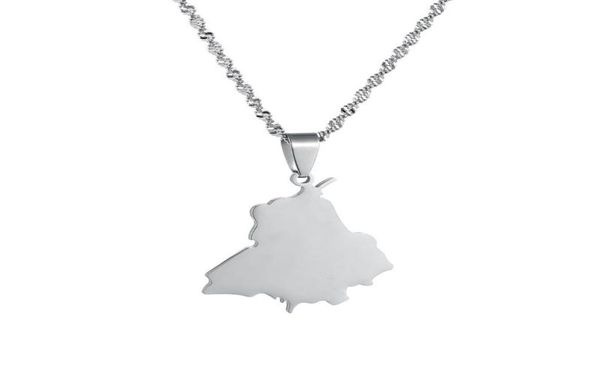 

pendant necklaces stainless steel india punjab state map neckalces for women ethnic jewelry1106110, Silver