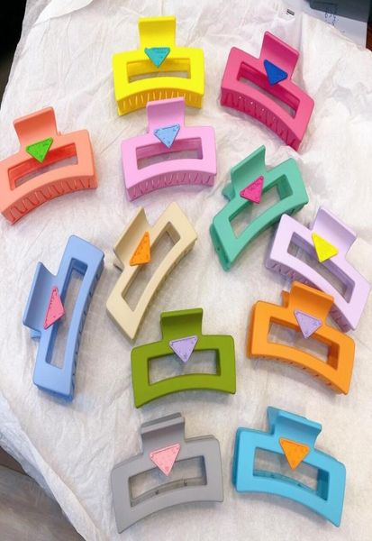 

temperament square color frosted letter clamps net red shark clip korean hair accessories female fast delivery9830349, Slivery;golden