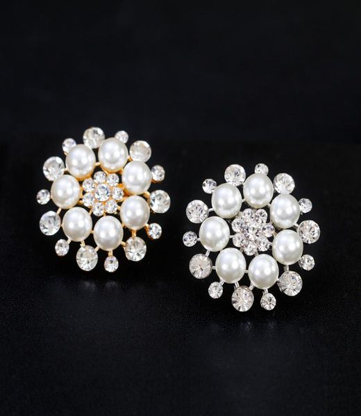 

women dress party jewelry elegant white pearl crystal brooches geometry shape pins gold plating 12pcs size 3535cm4131914, Gray