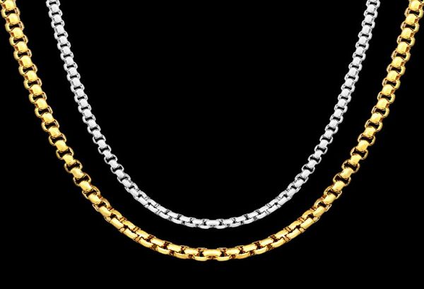 

18k gold plated box chains and 925 sterling silver choker necklaces for women men s fashion jewelry 16 18 20 22 24 inches3534391