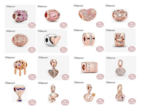 

fit original charms bracelet 925 sterling silver rose gold dreamcatcher and clip bead diy jewelry making berloque3006515, Blue;slivery