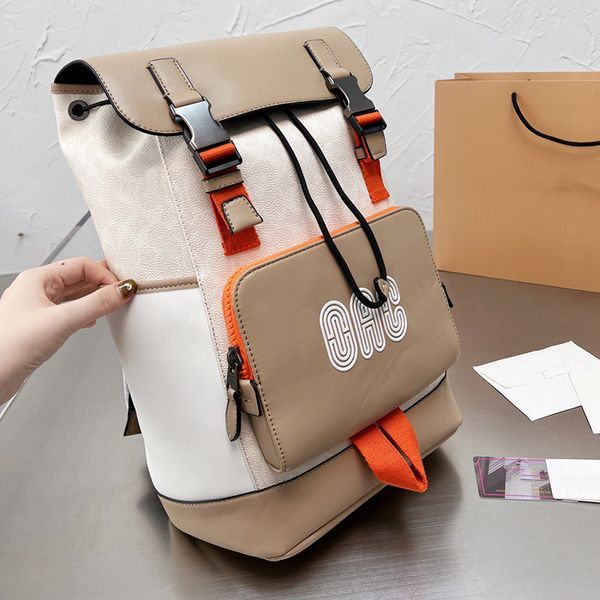 

mens pack designer backpack computer bags totes coac track casual leather shoulders wallet handbags with belt strap composite bag size 40x29