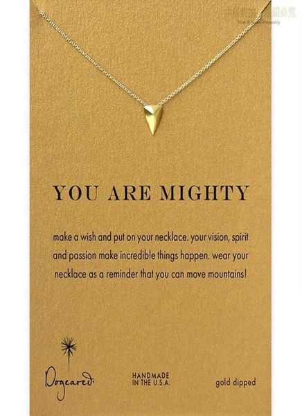 

you are mighty pendent dogeared necklace you are mighty noble and delicate jewelry 18k gold plated triangle charm necklacejje06588211, Silver
