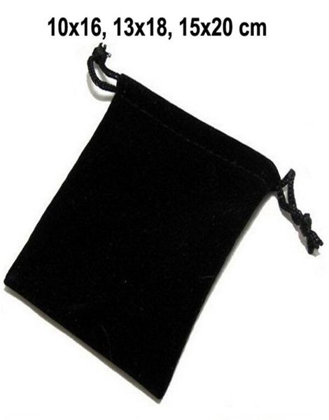 

50pcslot 10x16 13x18 15x20 cm black drawstring pouches velvet bags for jewelry christmas packaging gift bag can custom logo t203219971, Pink;blue