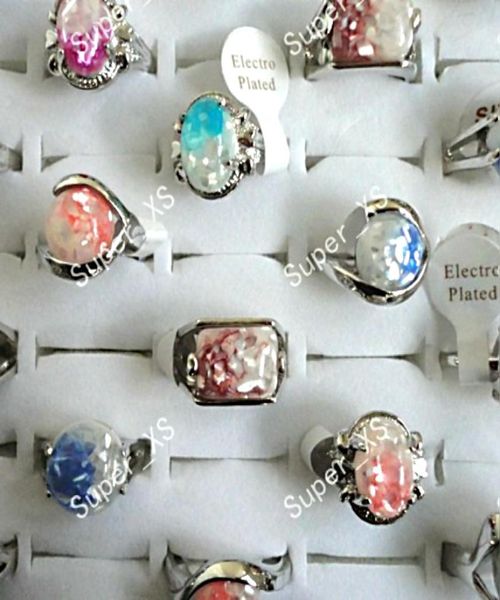 

fashion abalone alloy shell women silver plated rings new whole lots jewelry ring lr100 ps16546626640, Golden;silver