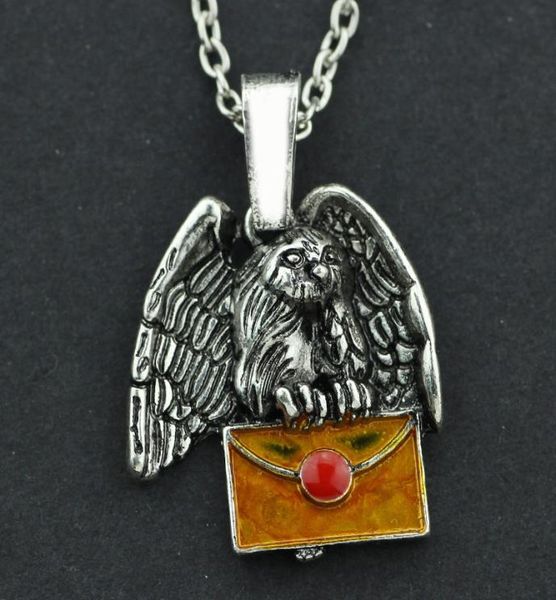 

owl figure necklace hogwarts acceptance letter delivered pendant hedwig chain necklace toys2940383, Silver