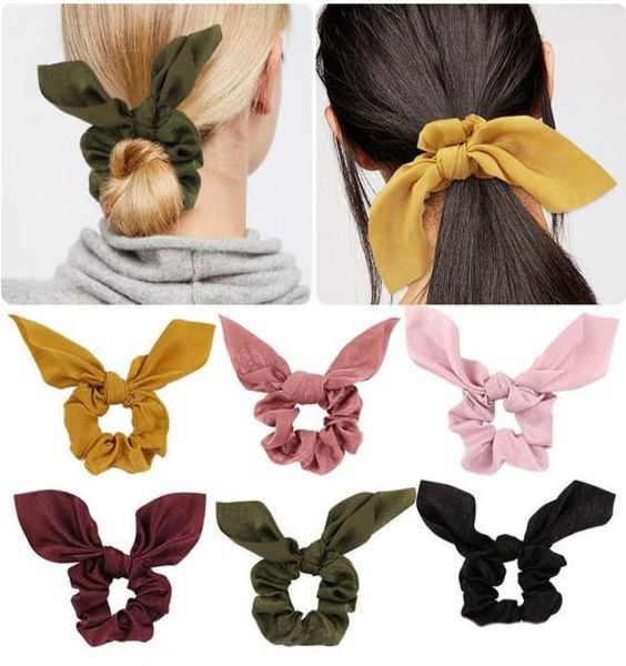 

bow scrunchies for hair satin silk scrunchies hair accessories for women ladies young women assorted colors scrunchies7546435, Golden;silver