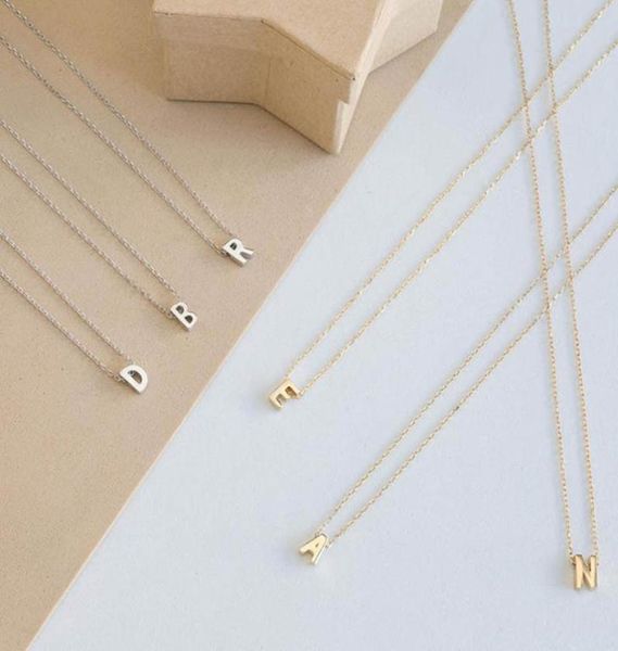 

silver gold color 26 initial letter choker necklace for women personalized pendant necklace summer jewelry accessories6990006