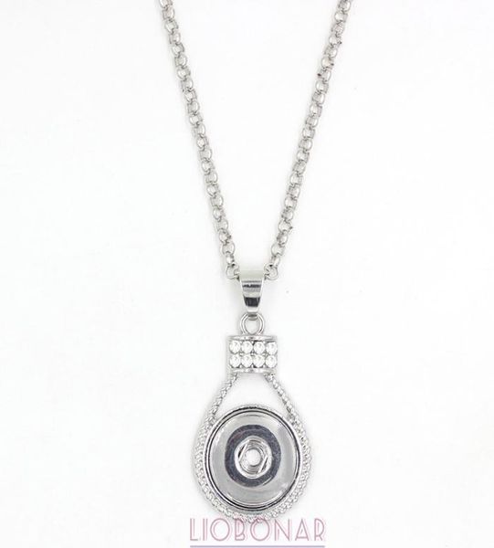 

whole snap jewelry interchangeable crystal snap pendants necklace fit 18mm snap buttons jewelry bijoux collier5796986, Silver