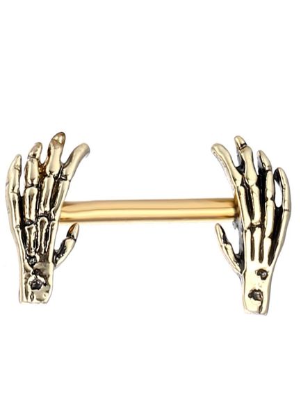 

d1001 hand nipple ring gold 14ga 16mm length012345671259128, Silver