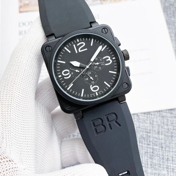 

2023 men fashion wrist watches bell automatic mechanical heuerity wristwatches luxury brand chronograph clock stainless steel belt mens ross, Slivery;brown