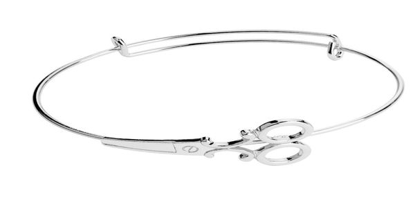 

steampunk shears scissors bracelet hairdresser bangle hair stylist initial adjustable jewelry3479518, Golden;silver