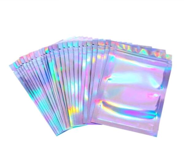 

100pcs translucent zip lock bags holographic storage bag gift packaging socks lingerie glove cosmetics6064311, Pink;blue