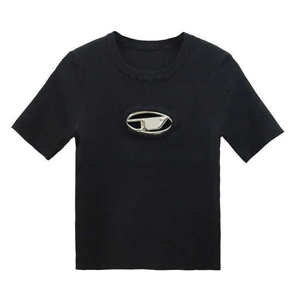 

women's tshirts designer knit diesel tight t-shirt hollow out tee tanks women shirts letter printed short sleeve yoga tees woman summer, White