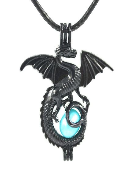 

charms black dragon small pearl bead cage pendant locket fit necklace bracelet jewelry making8982292, Silver