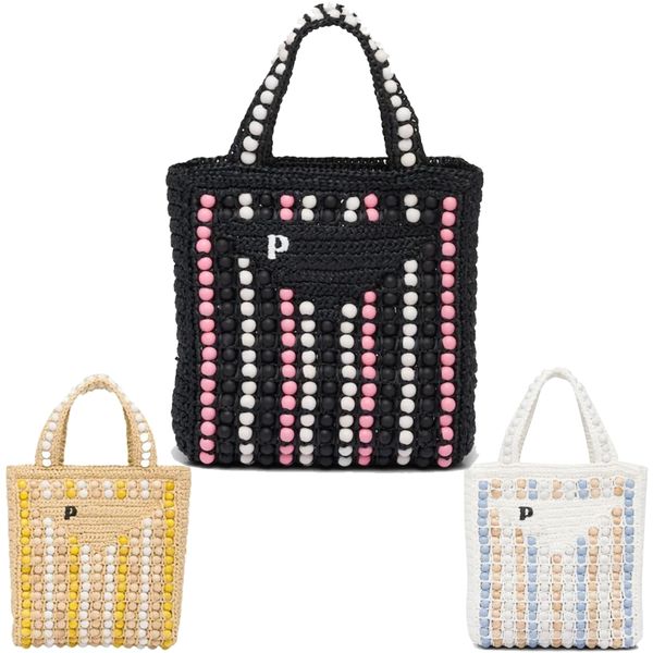 

luxury designer weave totes shoulder sling hand bag womens raffias prad triangle square large shopper bag mens straw rive gauche fashion cro