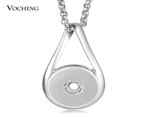 

vocheng noosa ginger snap button jewelry snap charms necklace 18mm pendant with stainless steel chain nn6284566773, Silver