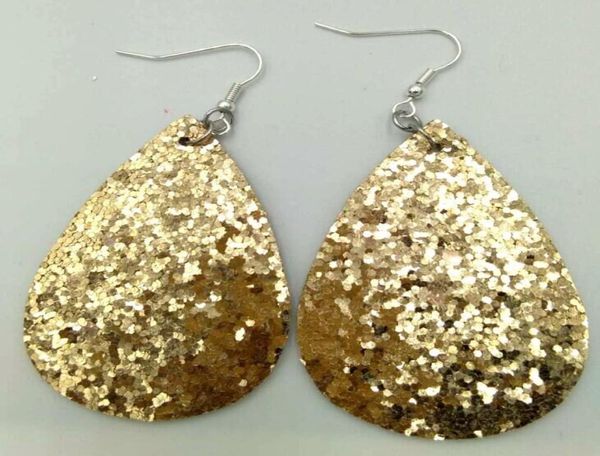 

2021 fashion pu glitter leather teardrop large earrings fashion jewelry various leather dangel earrings for women 10 colors option3796672, Silver