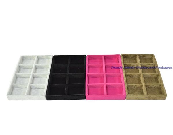 

whole portable small cute jewelry box velvet jewelry display tray bead storage earring stud ring storage organizer holder stan7803133, Black