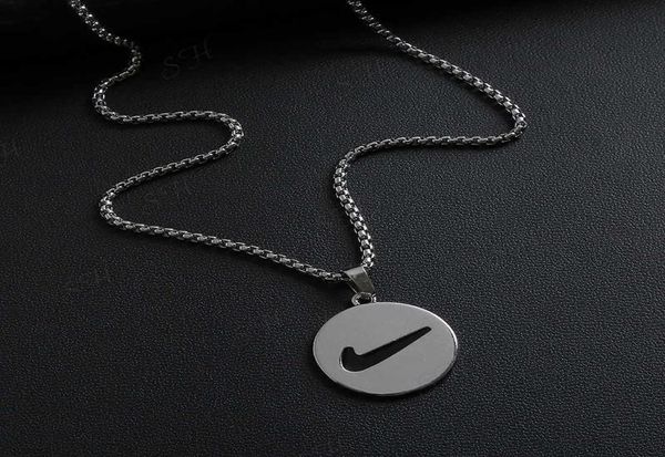 

net red couplet hook round brand bungee hip hop necklace019869277, Silver