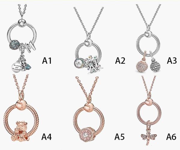 

fine jewelry authentic 925 sterling silver necklace fit pandora pendantcouple necklace rose gold fashion allmatch clavicle love e2120478