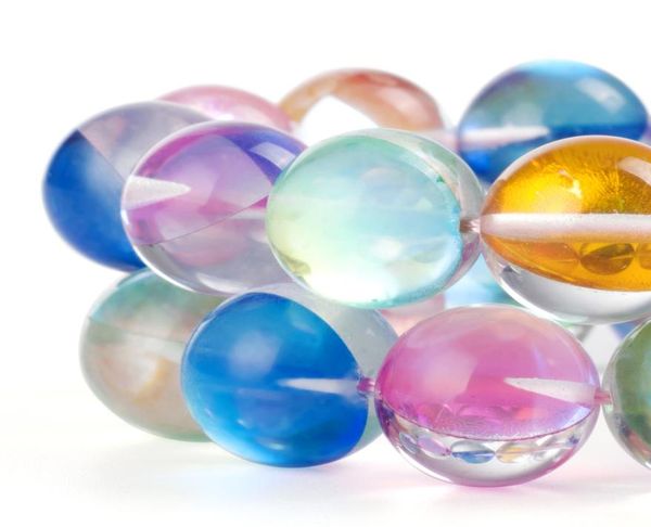 

moonstone beads mixed rainbow colors aura iridescent austrian crystal round loose beads for jewelry making fit women charms bracel3149072