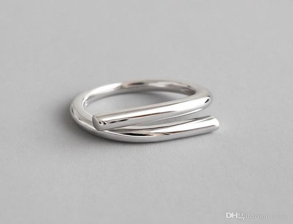 

100 925 sterling silver irregular parallel and staggered open rings for women sterling silver 925 jewellery statement ring5792602