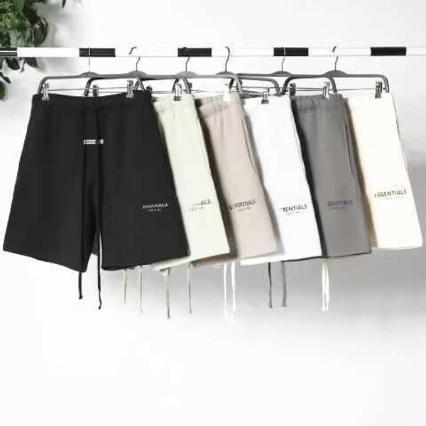 

shorts reflective high street men's casual sports pant loose oversize style drawstring short pants trend designer ess essentail shorts, White;black